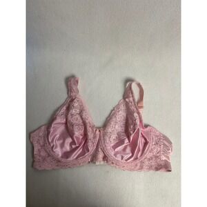 Coquette Balletcore Pink K Women 44C Pink Lace Satin Full Coverage Underwire Bra